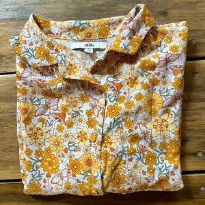 Vans Yellow and Orange Floral Shirt